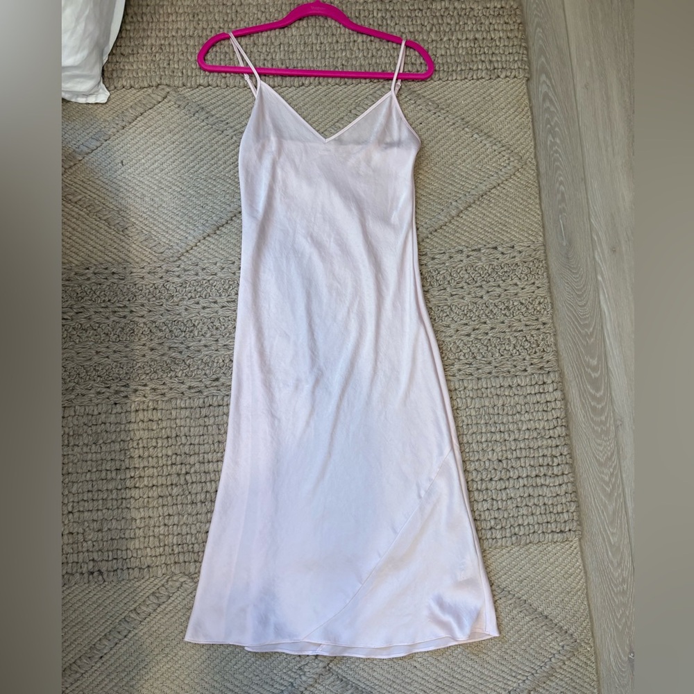 Wilfred Light Pink Slip Midi Dress